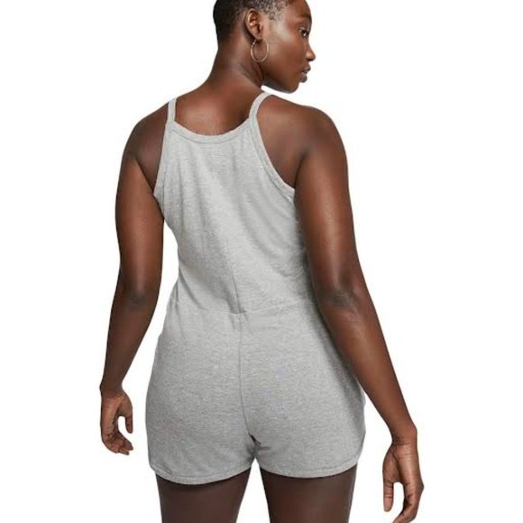 NIKE WOMEN'S SPORTSWEAR NSW GYM VINTAGE ROMPER in Grey Slip On Comfy Stylish - Picture 2 of 8